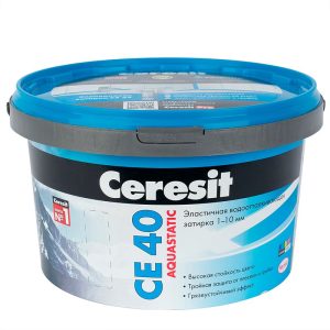 Затирка Ceresit CE 40 aguastatic белая 2кг. (шов 1-10мм) — изображение 1