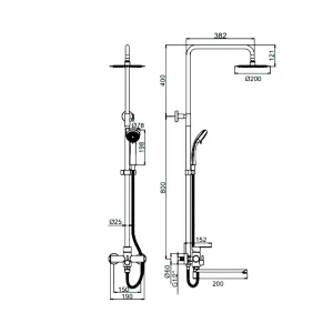 Душевая система Ledeme 7L72403-1 Тропический душ — изображение 4
