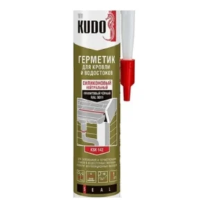 Герметик силикон. д/кровли и водостоков KUDO RAL 9011 280мл.(графит черн.) - главное фото