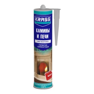 Герметик силик д/каминов и печей черный 300мл Krass - главное фото