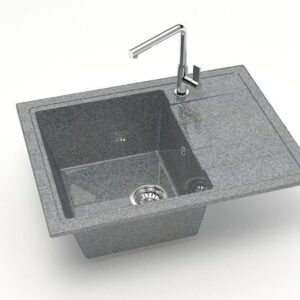 Мойка глянц. Анастасия Z150Q8 570х460х215мм. тем. серая Ganit