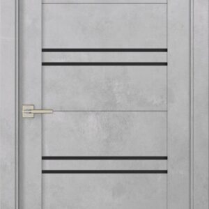 Дверь м/к 700 Grace 316 Бетон светлый/Черный лакобель(коробка,наличник)