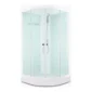 Душевая кабина DOMANI-SPA Delight Slim 99 900x900x2180 низкий поддон, белая стеклянная задняя панель, сатин матированное стекло, без электрики - фото 1