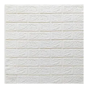Панель ПВХ самоклеящаяся "Кирпич белый" 70х77х3мм - фото 1