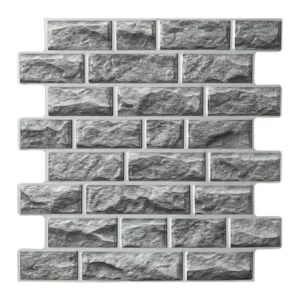 Панель ПВХ самоклеящаяся Мергель кирпич серый 473х470 - фото 1