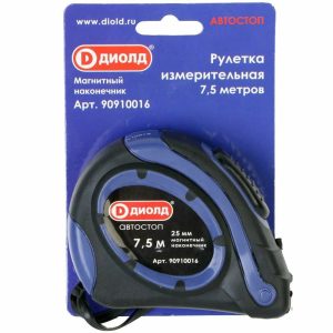 Рулетка 25мм/7,5м. автостоп Диолд 90910016